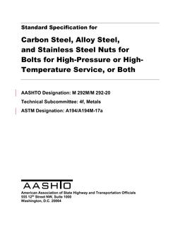 AASHTO M 292M/M 292 AASHTO M 292M/M 292