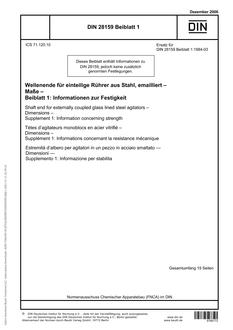 DIN 28159 Supplement 1 DIN 28159 Supplement 1