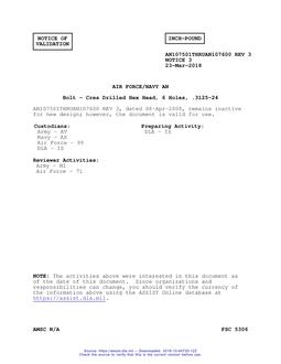 MIL AN107501THRUAN107600-3 Notice 3 - Validation 3